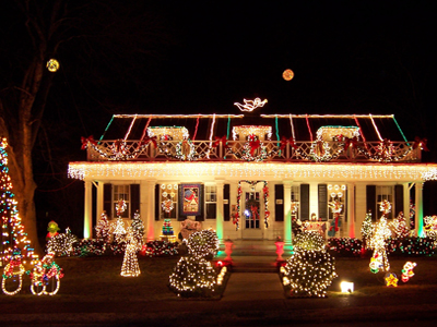 christmas light installation with stocks in Sacramento, CA